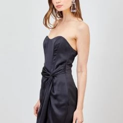 Indigo Boutique Black Side Twist Tube Dress