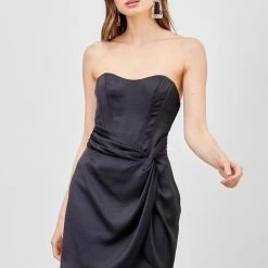 Indigo Boutique Black Side Twist Tube Dress