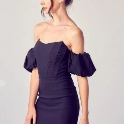 Indigo Boutique Black Open Shoulder Dress