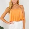 Indigo Boutique ORANGE PLEATED CAMI TOP