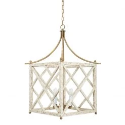 Indigo Boutique CALIZA FRENCH WHITE AND AGED GOLD CHANDELIER