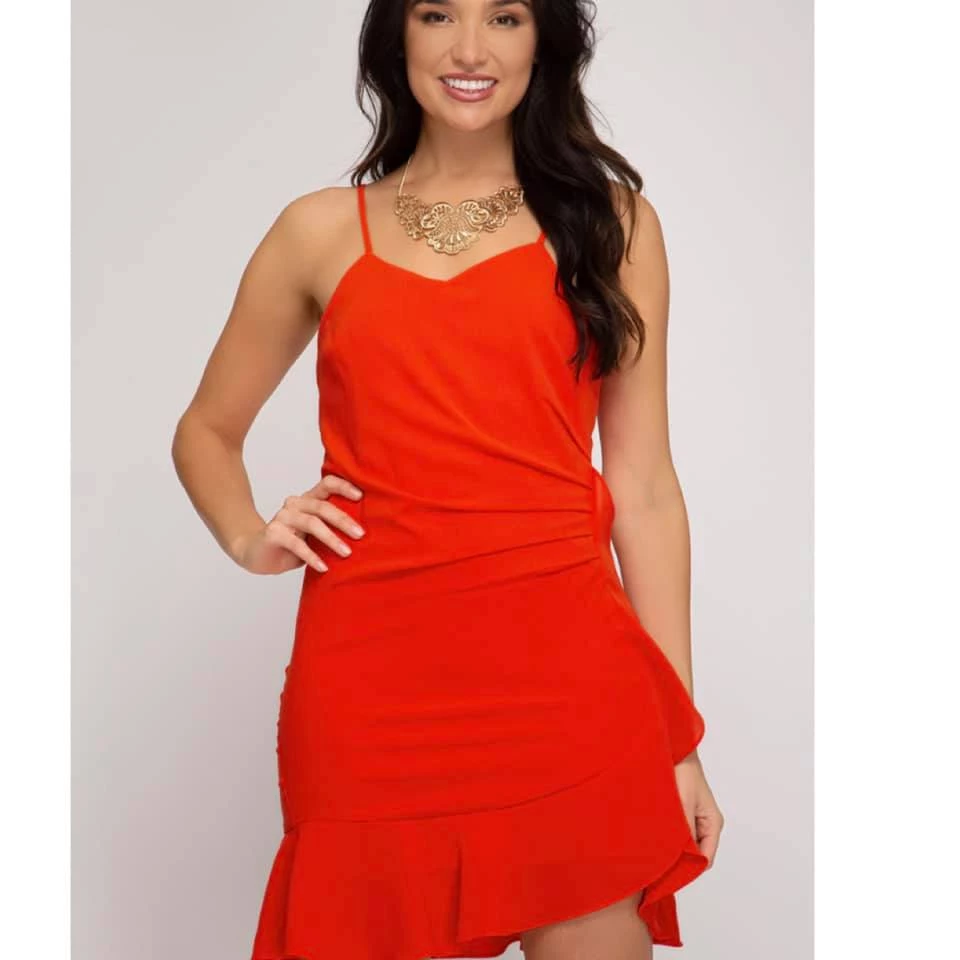 Indigo Boutique Dresses Sassy Red Ruffle Dress 3 Indigo Boutique Dresses Sassy Red Ruffle Dress