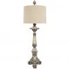 Indigo Boutique Furniture CATHEDRAL LAMP WITH LIGHT LINEN SHADE
