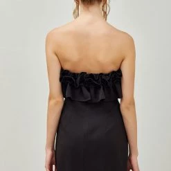 Indigo Boutique Black Ruffle Mini Dress