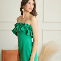 Indigo Boutique New Arrivals Green Ruffle Mini Dress