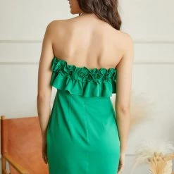 Indigo Boutique New Arrivals Green Ruffle Mini Dress
