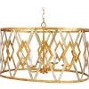 Indigo Boutique Furniture JACKSON GOLD & SILVER LEAF CUTOUT OVAL CHANDELIER