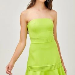 Indigo Boutique New Arrivals Key Lime Ruffle Tube Dress