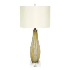 Indigo Boutique Furniture HAND BLOWN GREEN AND GOLD GLASS LAMP