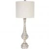 Indigo Boutique FURMAN DISTRESSED GREY & GOLD LAMP WITH LIGHT LINEN SHADE