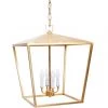 Indigo Boutique ESTES GOLD LEAF METAL LANTERN Furniture