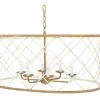 Indigo Boutique OPEN WEAVE FRENCH WHITE & GOLD OVAL CHANDELIER