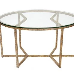 Indigo Boutique Furniture WINSTON CHAMPAGNE GOLD OVAL COFFEE TABLE