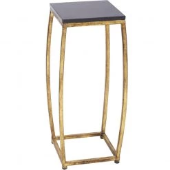 Indigo Boutique Furniture MARCO GOLD METAL COCKTAIL TABLE WITH BLACK MARBLE TOP