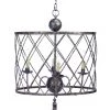 Indigo Boutique OPEN WEAVE CHANDELIER WITH HAND RUBBED AGED SILVER FINISH Furniture