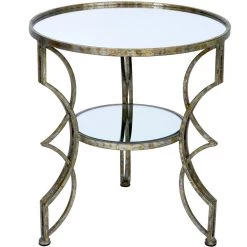 Indigo Boutique CINDI CHAMPAGNE GOLD MIRRORED ACCENT TABLE