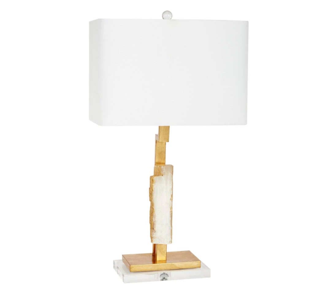 Indigo Boutique SELANITE & GOLD LEAF VANDERBILT TABLE LAMP WITH WHITE RECTANGLE LINEN SHADE Furniture 3 Indigo Boutique SELANITE & GOLD LEAF VANDERBILT TABLE LAMP WITH WHITE RECTANGLE LINEN SHADE Furniture