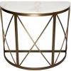 Indigo Boutique Furniture CHELSEA ANTIQUE BRONZE FINISHED ACCENT TABLE WITH WHITE MARBLE TOP