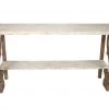 Indigo Boutique GRAYSON FRENCH WHITE & ANTIQUE BROWN WOOD CONSOLE TABLE