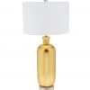 Indigo Boutique Furniture GOLD LEAF CARLISLE TABLE LAMP WITH CRYSTAL BASE AND WHITE LINEN SHADE