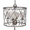 Indigo Boutique OPEN WEAVE CHANDELIER WITH HAND RUBBED AGED SILVER FINISH WITH SHADES Furniture