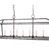 Indigo Boutique HARMON RECTANGULAR METAL CHANDELIER WITH DISTRESSED SILVER & BLACK FINISH