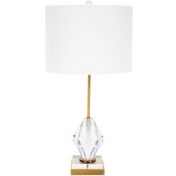 Indigo Boutique Furniture JOSEPHINE CRYSTAL DIAMOND TABLE LAMP WTIH BRASS METAL BASE