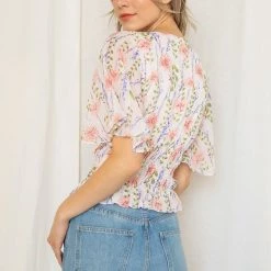 Indigo Boutique Pink Floral Blouse New Arrivals