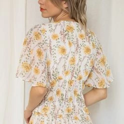 Indigo Boutique Yellow Floral Top New Arrivals
