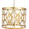 Indigo Boutique JACKSON ROUND GOLD & SILVER LEAF CUTOUT CHANDELIER