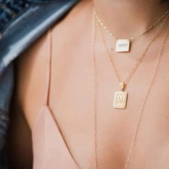 Indigo Boutique Bracha Jewelry Initial Card Necklaces