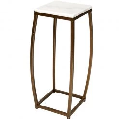 Indigo Boutique BRONZE JACOB MARTINI TABLE WITH CURVED LEGS & WHITE MARBLE TOP Furniture