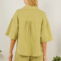 Indigo Boutique New Arrivals Breezy Gauze Short Set - Sage