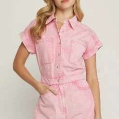 Indigo Boutique Watch Me Work Denim Romper New Arrivals