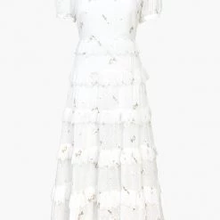 Indigo Boutique Natasha Swiss Dot Embroidered Midi Dress New Arrivals