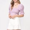 Indigo Boutique Hana Smocked Gauze Top - Lilac