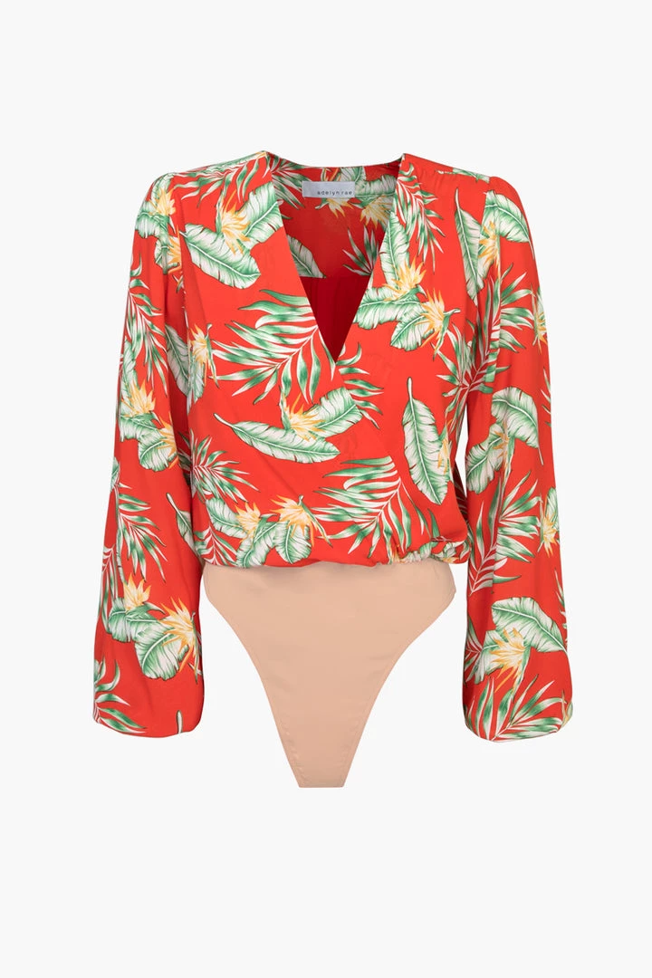 Indigo Boutique Wennie Printed Crepe Bodysuit New Arrivals 4 Indigo Boutique Wennie Printed Crepe Bodysuit New Arrivals