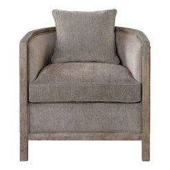 Indigo Boutique Furniture Viaggio Gray Chenille Accent Chair