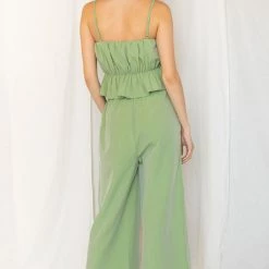 Indigo Boutique Jumpsuits White Ruffle Jumpsuit