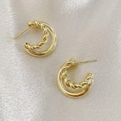 Indigo Boutique Gold Tone Baby Hoop Bracha Jewelry