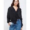 Indigo Boutique Tops Pleated Bodysuit In Black