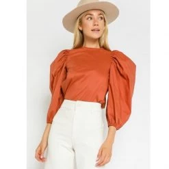 Indigo Boutique Puff Sleeve Terra Blouse