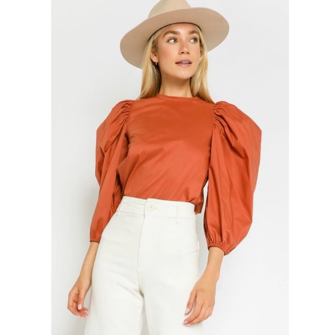 Indigo Boutique Puff Sleeve Terra Blouse 3 Indigo Boutique Puff Sleeve Terra Blouse