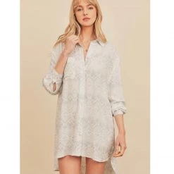Indigo Boutique Button Down Shirt Dress Light Blue Dresses