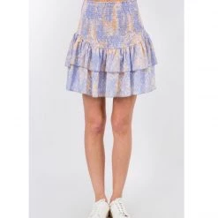 Indigo Boutique Bottoms Orange And Purple Ruffle Skirt