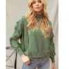 Indigo Boutique Soft Sage Fringe Sweater Tops