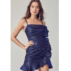 Indigo Boutique Navy Ruffle Dress