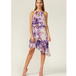 Indigo Boutique Jenna Asymmetrical Halter Dress