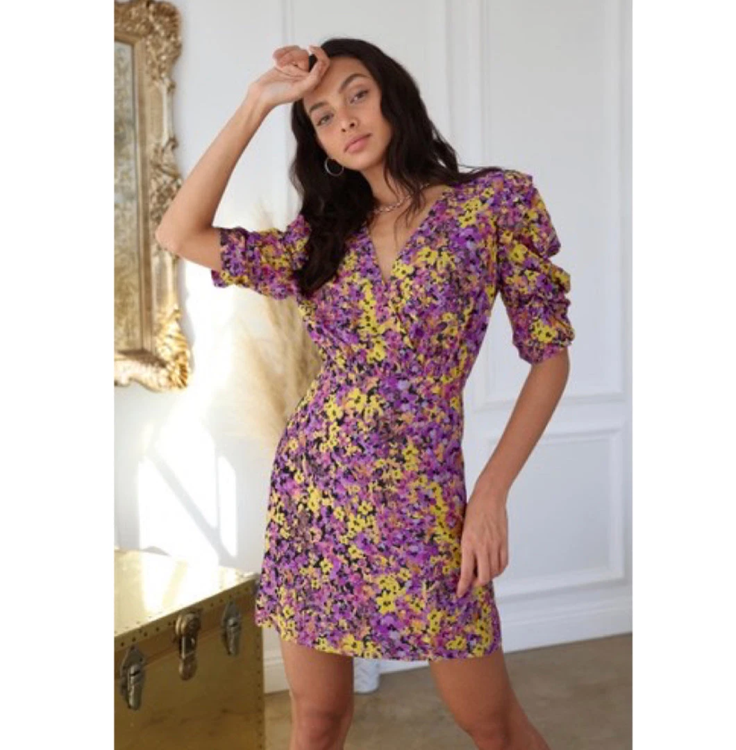 Indigo Boutique Orchid Mix Puff Sleeve Dress Dresses 3 Indigo Boutique Orchid Mix Puff Sleeve Dress Dresses