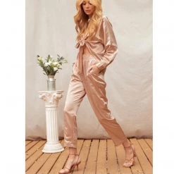 Indigo Boutique Taupe Sateen Pants